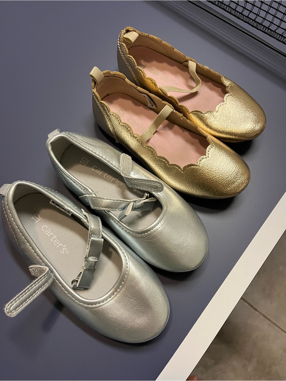 Carter's Metallic Girls Ballet Flats in Gold and Silver